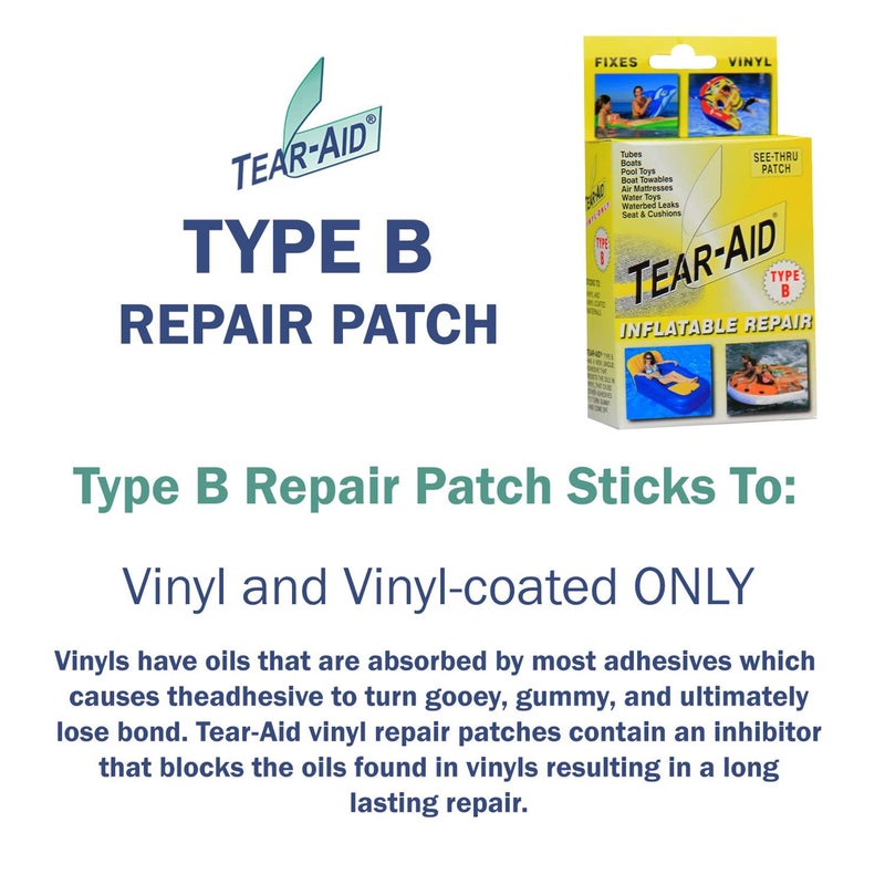 Tear-Aid Vinyl Inflatable Repair Kit, Yellow Box Type B, Single - Image 2